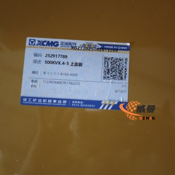 XCMG 252917789 UP COVER PLATE – Authentic Protective Top Cover Component